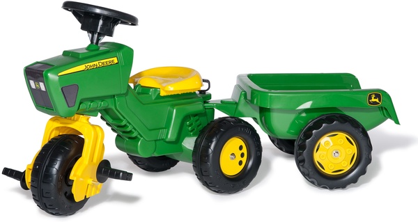 Tractor Triciclo con Pedales John Deere con Remolque